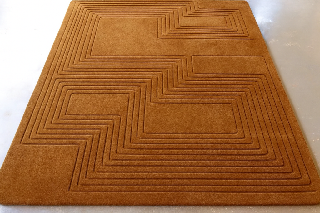 Handgetufter Wollteppich „Organic Lines“ – Tiefgrün (In mehreren Farben erhältlich)