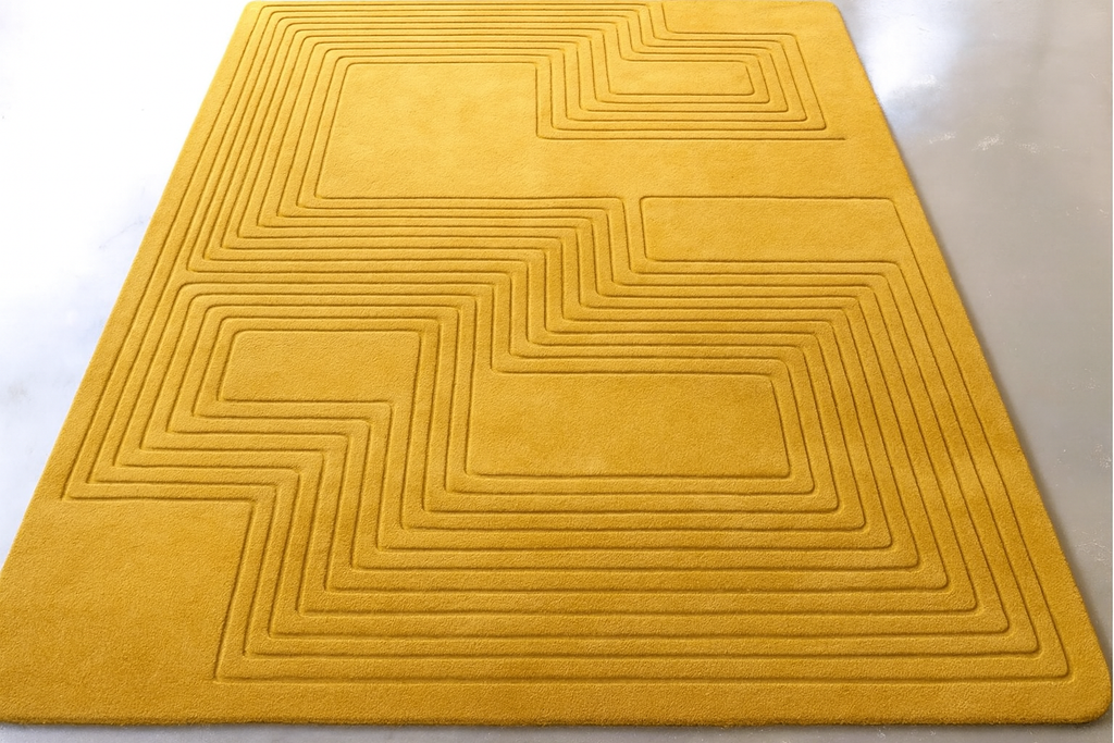 Handgetufter Wollteppich „Organic Lines“ – Tiefgrün (In mehreren Farben erhältlich)