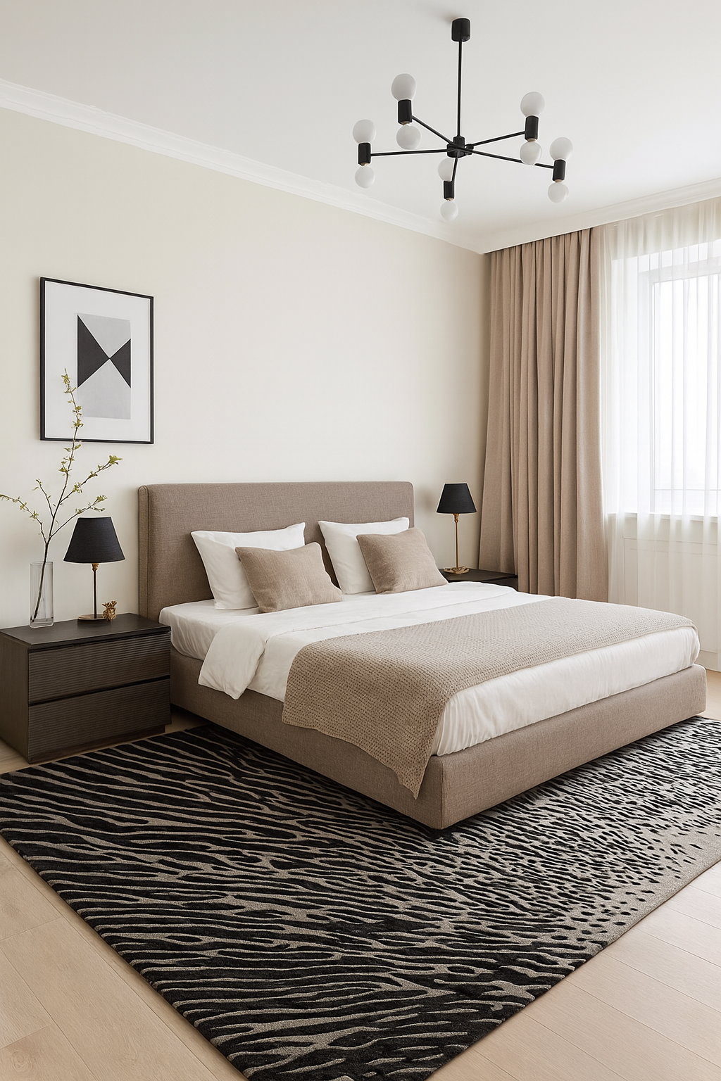 Handgetufter Wollteppich „Organic Flow“ – Anthrazit & Taupe