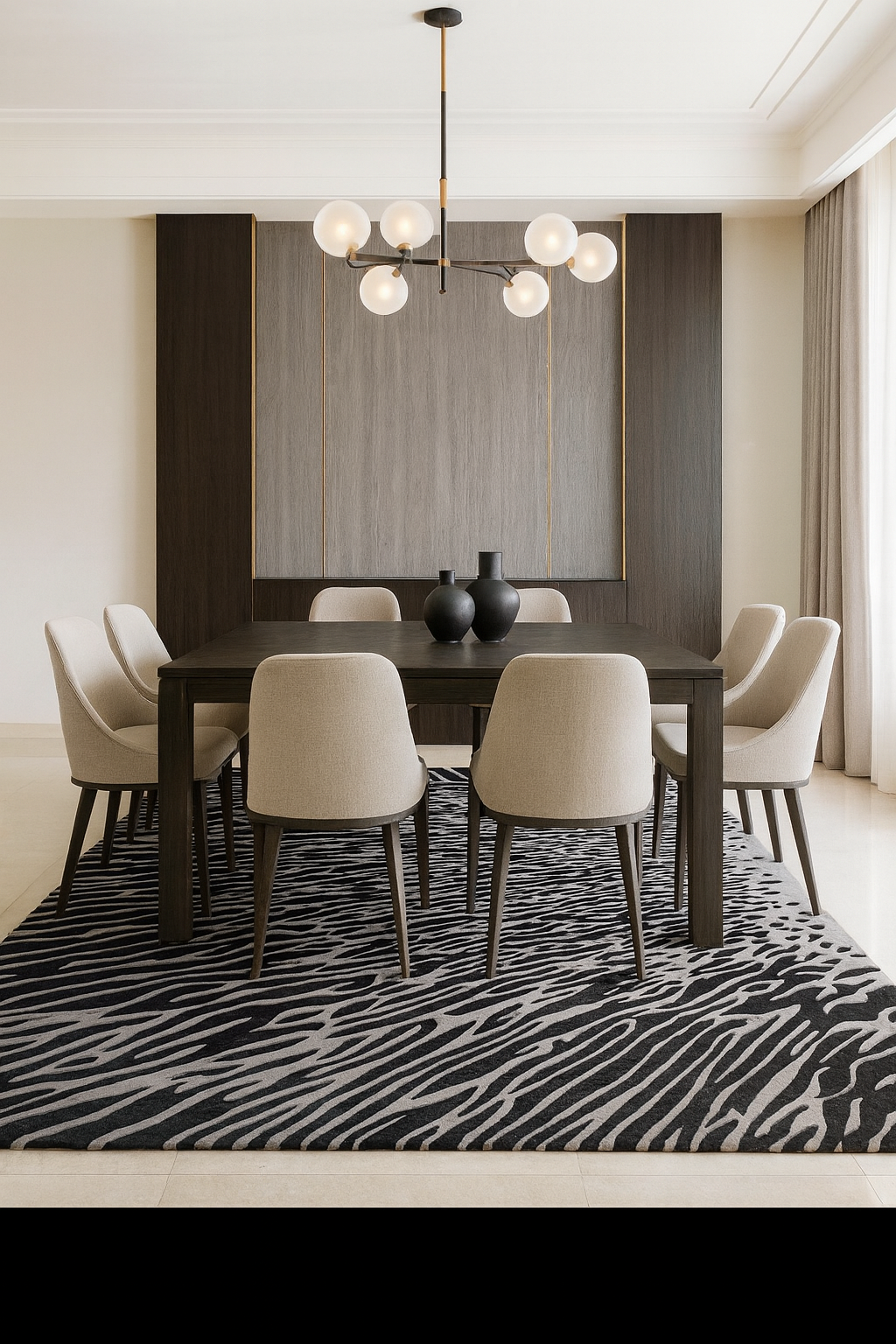 Handgetufter Wollteppich „Organic Flow“ – Anthrazit & Taupe
