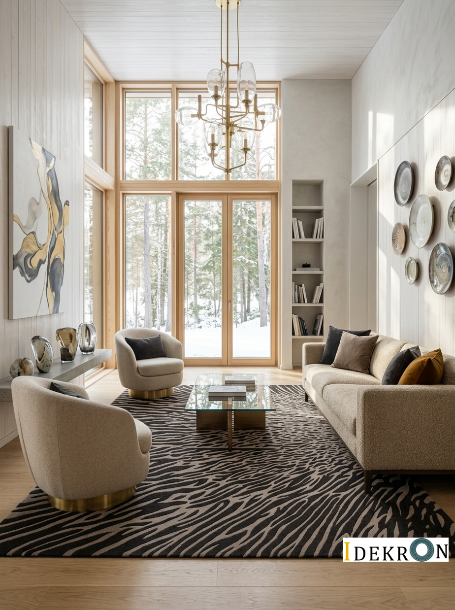 Handgetufter Wollteppich „Organic Flow“ – Anthrazit & Taupe