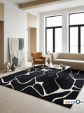 Hand-tufted Abstract Rug in Black and White