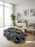 Handgetufter abstrakter Design-Teppich in Schwarz-Weiß – Organische freiform