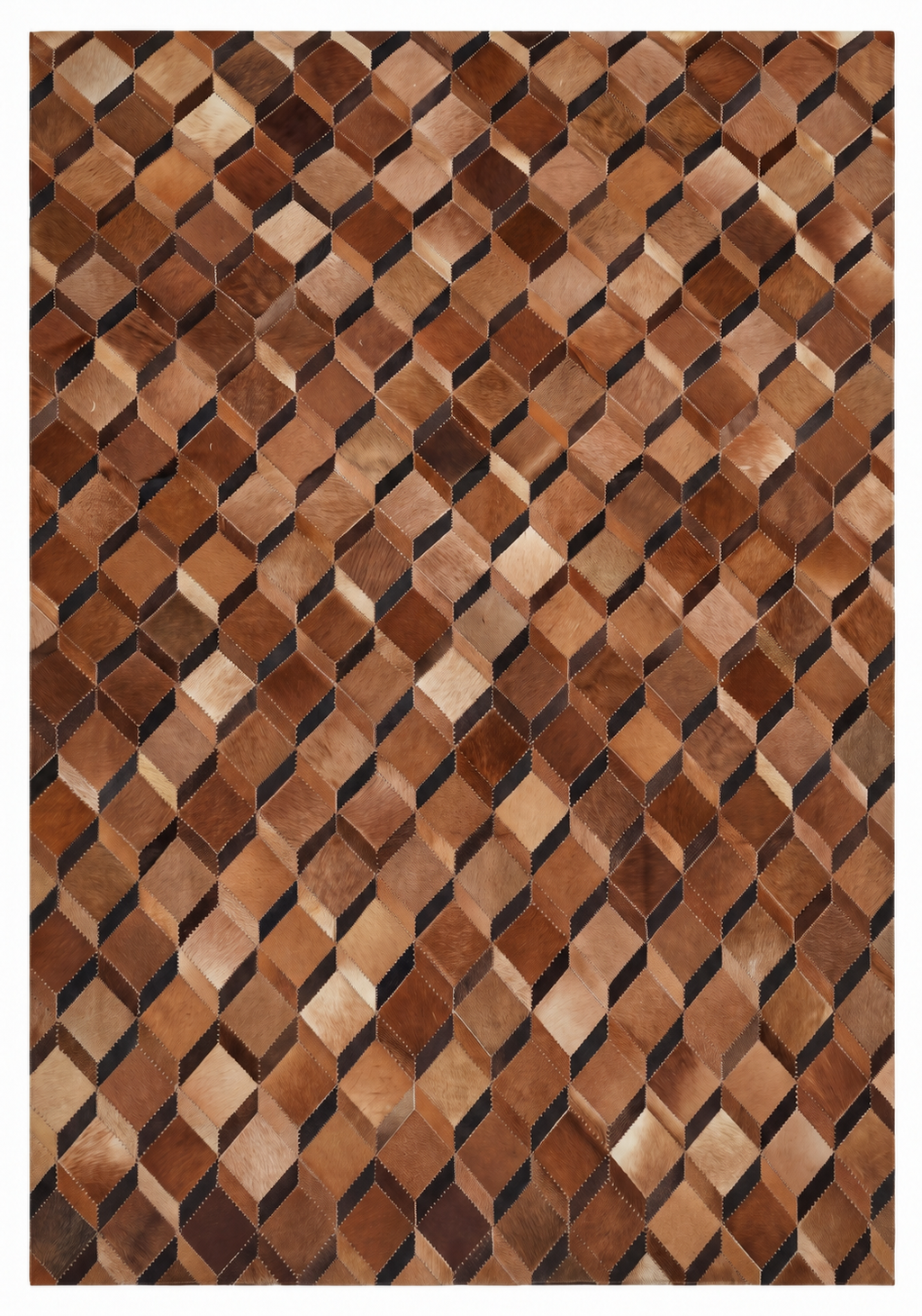 Cubic Mosaic Patchwork Lederteppich