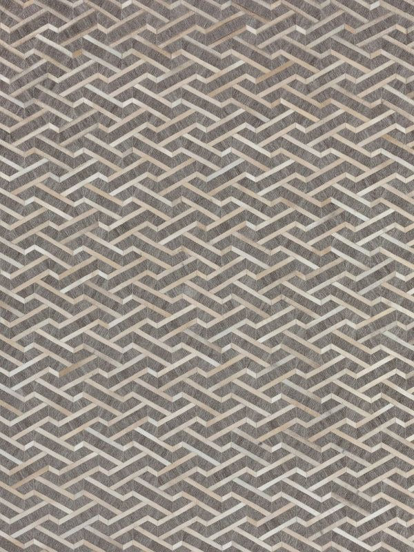 3D-Geometric Chevron Patchwork Lederteppich