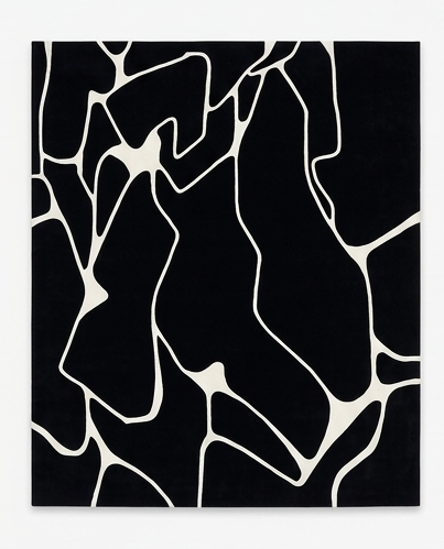 Hand-tufted Abstract Rug in Black and White