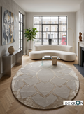 Lotus Harmony - Oval Hand-Tufted Design