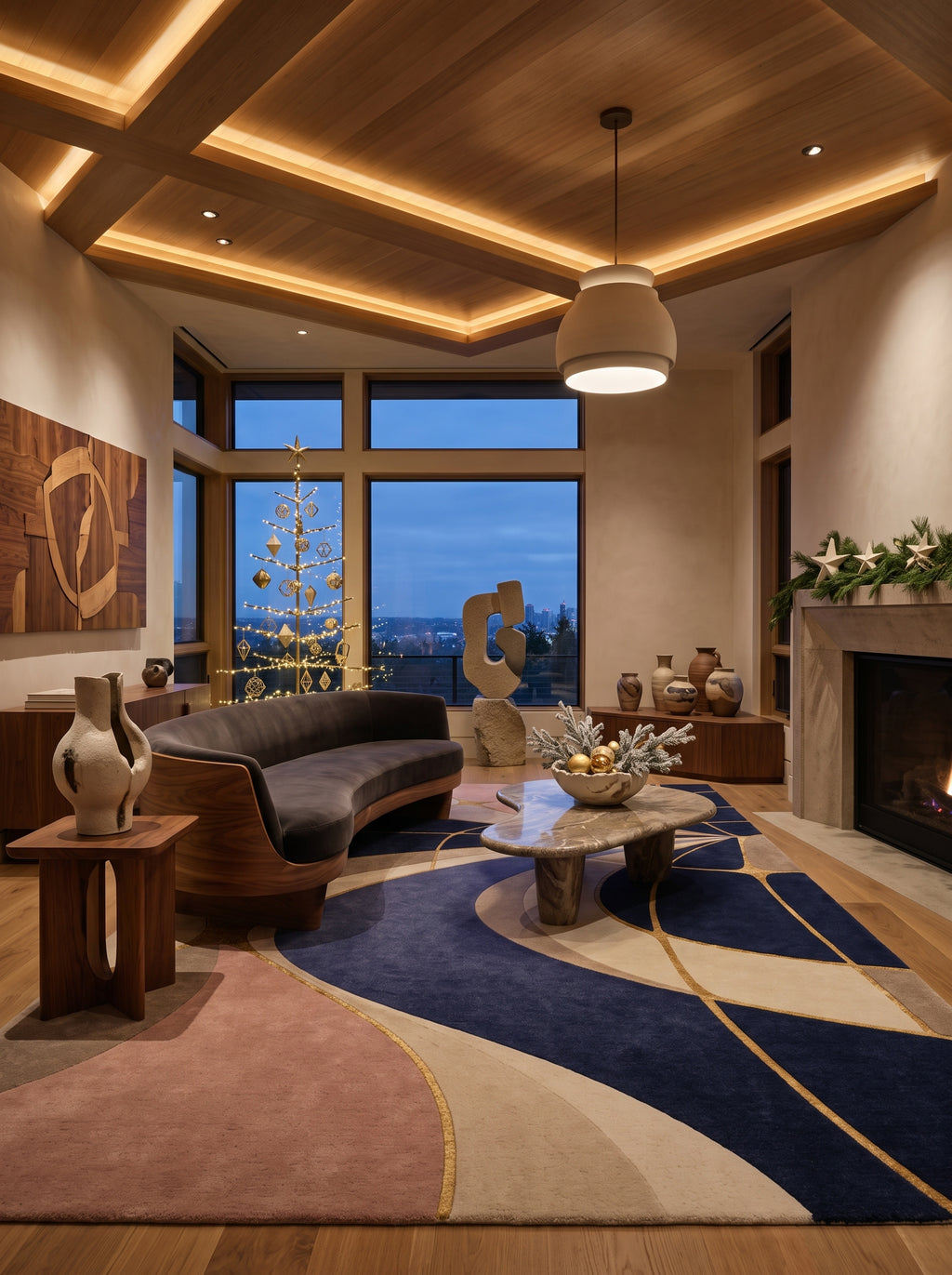 Gilded Passage – Teppich im eingerichteten Wohnzimmer