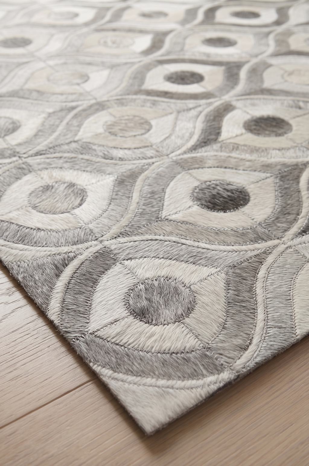 Retro Orbit Flow Patchwork Leather Rug